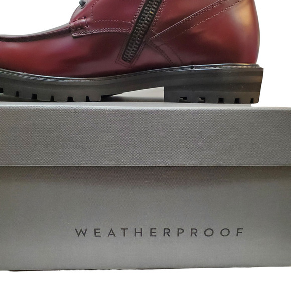 New Aquatalia Mens Shoes Ira Italian Leather Waterproof Boots 9.5M Red - Picture 9 of 9